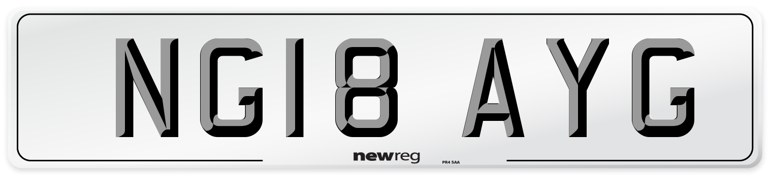 NG18 AYG Number Plate from New Reg